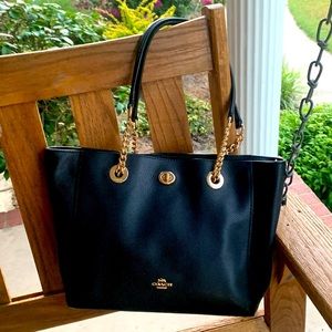 Black Leather Coach Bag